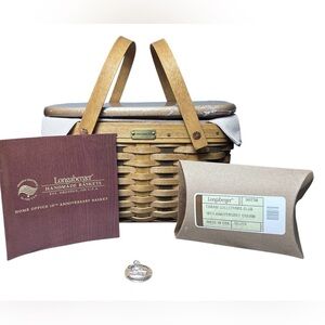 Longaberger NEW 2007 Home Office 10th Anniversary Basket Combo Collector Charm